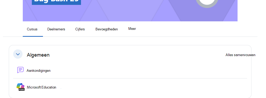 Moodle klik op Microsoft Education