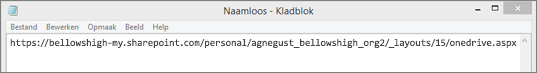 Schermafbeelding van URL.