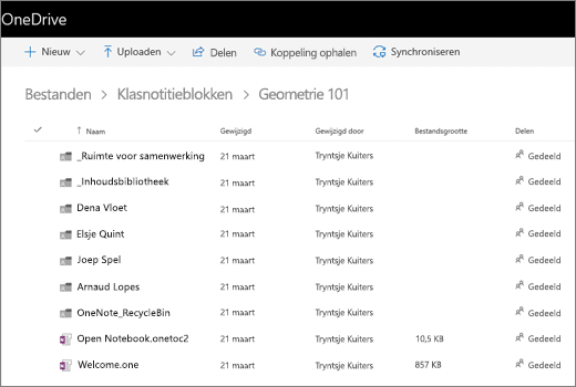 Schermafbeelding van geopend notitieblok.