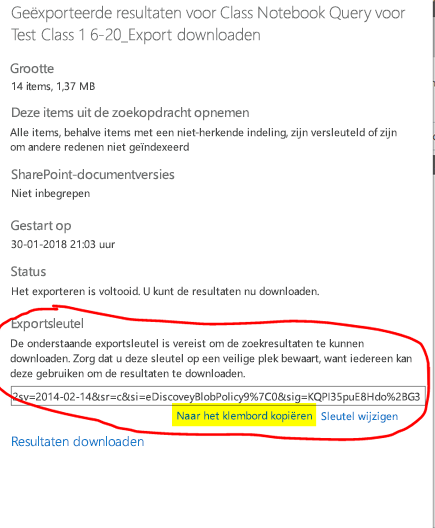 Resultaten downloaden