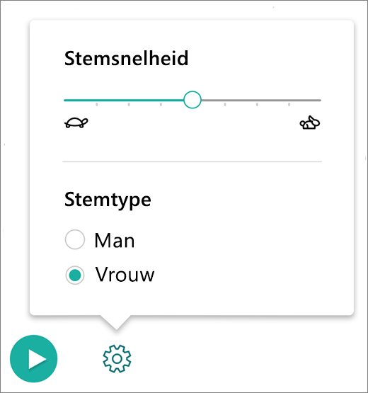 Schermopname van spraakinstellingen.