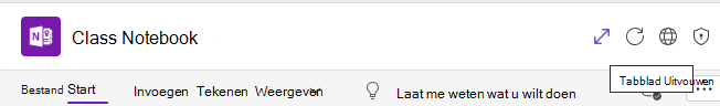 Schermopname van het tabblad Uitvouwen.