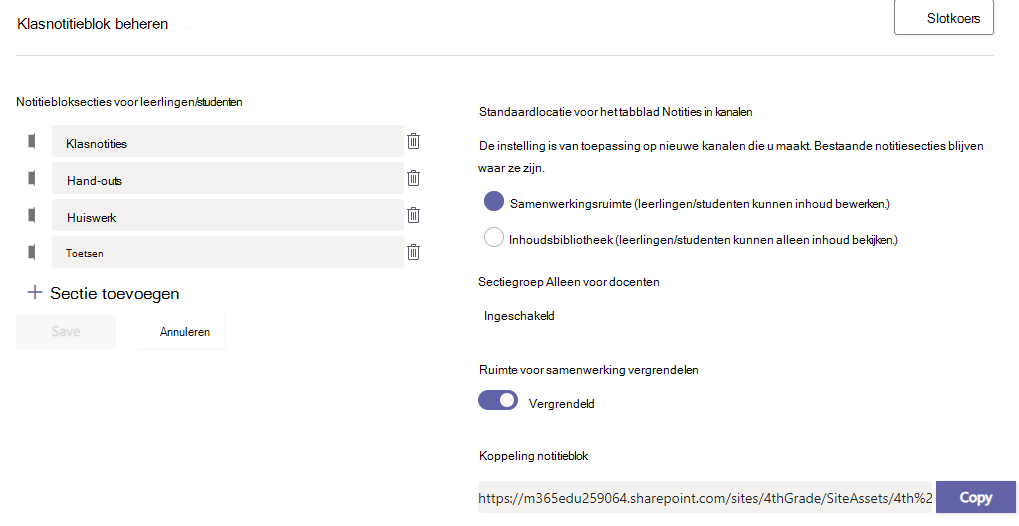 notitieblok beheren