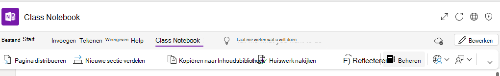 Schermopname van notitieblokken beheren.