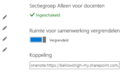 Vergrendel de ruimte voor samenwerking met de wisselknop ingesteld op de vergrendelde positie.