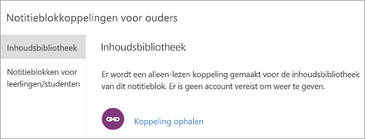 Maak koppelingen voor ouders en voogden naar de Inhoudsbibliotheek door