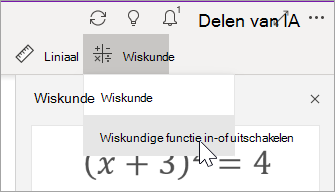 Wiskunde in- of uitschakelen