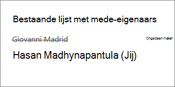 Mede-eigenaar verwijderen uit personeelsnotitieblok