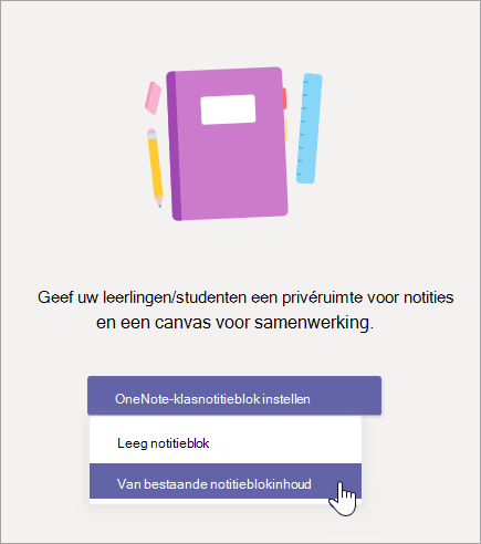 Maak een Class Notebook met inhoud van bestaande notitieblokken.