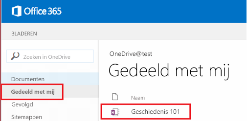 Schermafbeelding van het scherm Gedeeld met mij.
