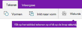 De knop Wiskunde op het tabblad Tekenen