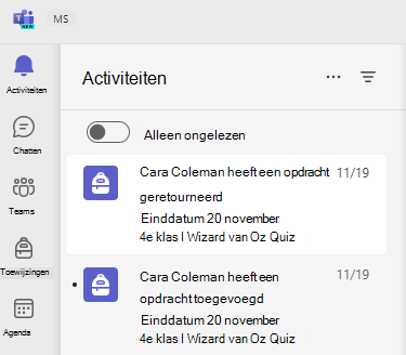 Schermopname van activiteit.
