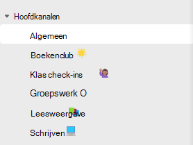 Schermafbeelding van kanalen.