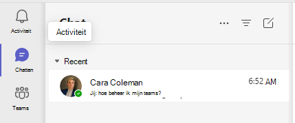 Schermopname van chatten.