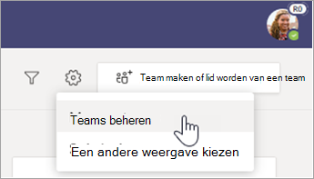Selecteer Teams beheren.