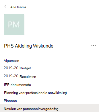 Kanalen in een PLC-team.