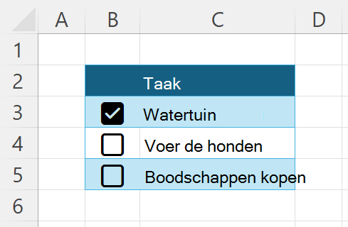 Een korte lijst met klusjes met selectievakjes ernaast