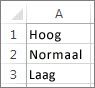 Voorbeeld van aangepaste lijst