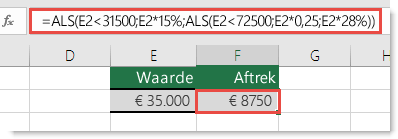 Voorbeeld van een goed samengestelde IF-instructie.