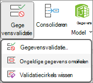 Ongeldige gegevens omcirkelen op het lint