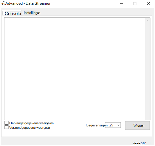 Tabblad Geavanceerde instellingen console voor de Excel Data Streamer-invoegtoepassing