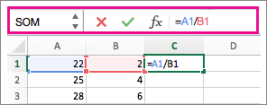Formulebalk met een formule