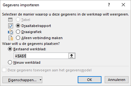 Gegevens importeren