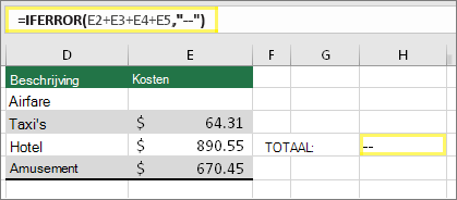 Cel H4 met =ALS.FOUT(E2+E3+E4+E5,--)