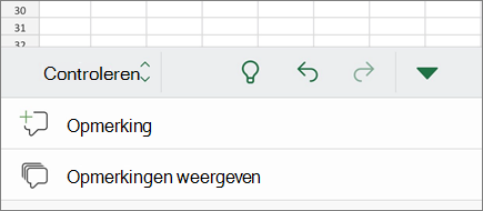 Opmerkingen-submenu in iPhone