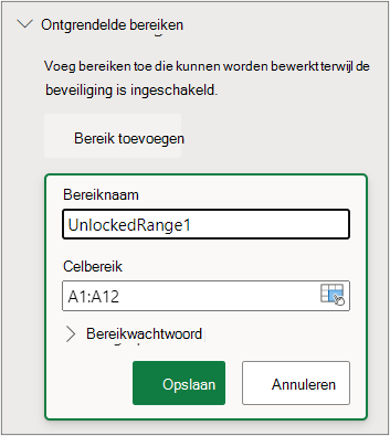 Bereikbeveiliging instellen