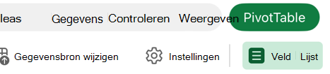 Knop Lijst met velden