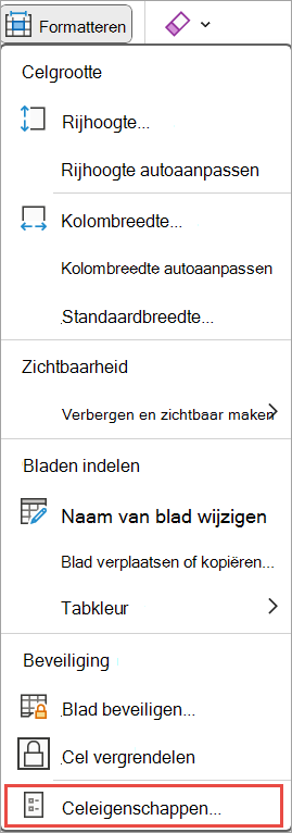 Cellen opmaken voor Excel