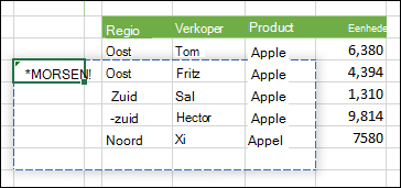 Afbeelding van een #SPILL! fout die aangeeft dat de uitvoer van een matrixformule een blokkering ondervindt die voorkomt dat deze overloopt.