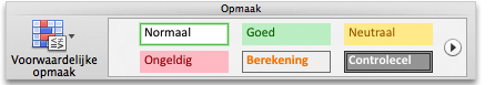 tabblad start, groep opmaak