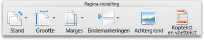 Tabblad Indeling, groep Pagina-instelling