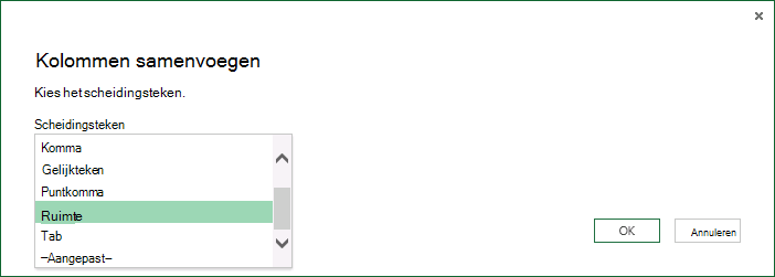 Een scheidingsteken selecteren