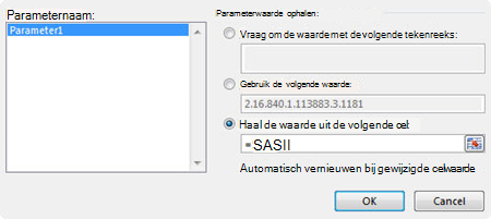 Dialoogvenster MS-queryparameter
