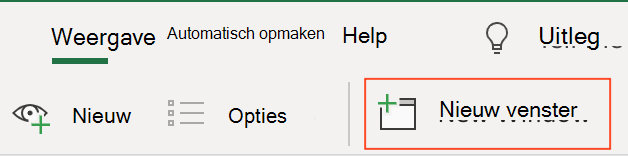 Pictogram Nieuwe knop op het tabblad Weergave op het lint