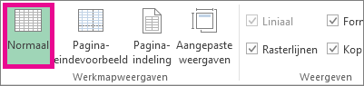 Klik op het tabblad Weergave op Normaal