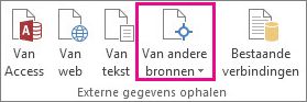 De knop Van andere bronnen op het tabblad Gegevens