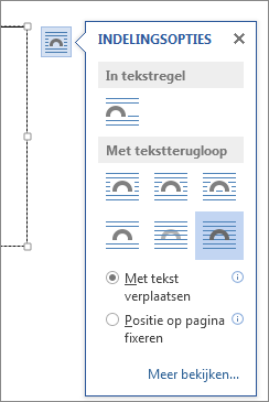 Opties voor indeling van tekstvak
