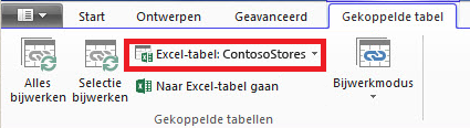 Gekoppeld lint dat Excel-tabel aangeeft