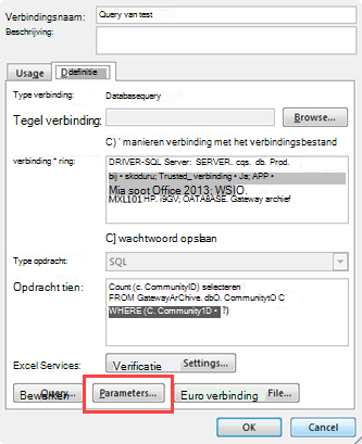 Dialoogvenster Verbindingseigenschappen