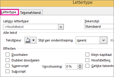Font dialog box in Excel