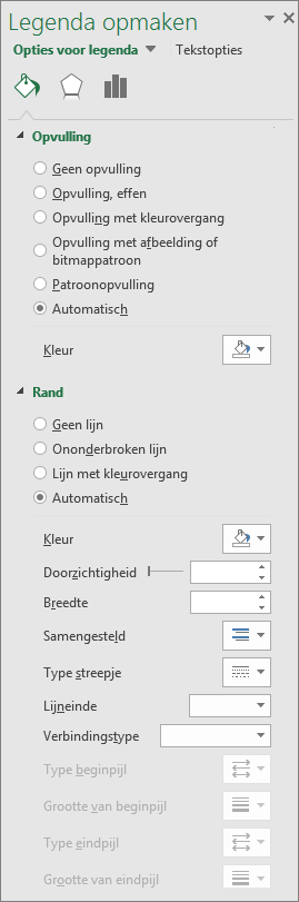 Format Legend border task pane