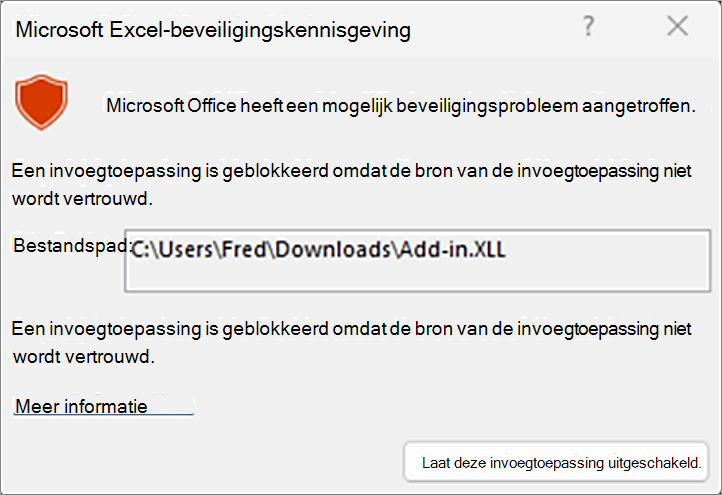 XLL-deelvenster blokkeren