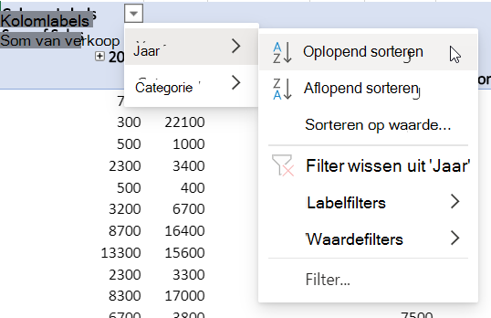 Rijgebied met gecombineerde filters