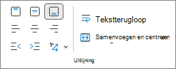 Schermafbeelding met uitlijning van tekst.