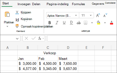 Schermafbeelding van de vervolgkeuzelijst Kies een andere tekengrootte.