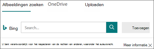 Zoeken naar afbeeldingen om toe te voegen aan een vraag